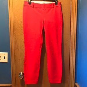 J Crew Minnie Crop Stretch red pants